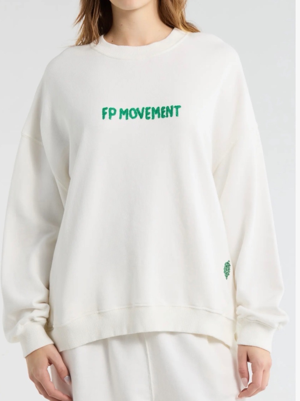 FP Movement by Free People White pullover with Green Logo